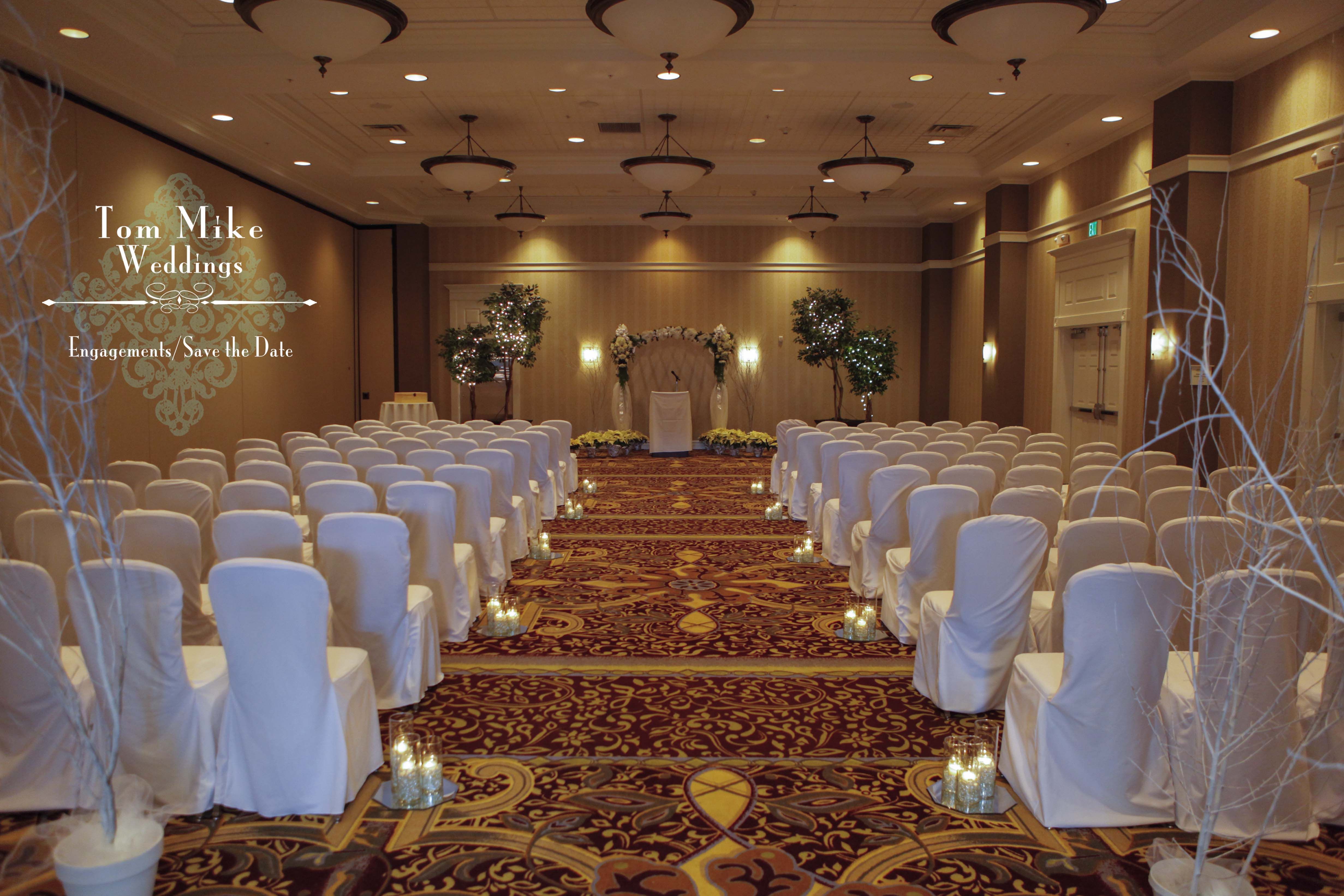 An example of an indoor ceremony setup